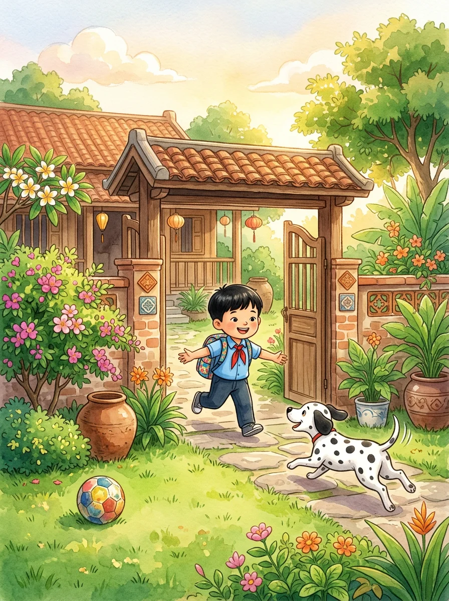 Tranh minh hoạ phiếu Đọc hiểu: Chú chó Đốm