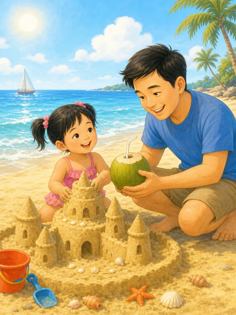 Tranh minh hoạ phiếu Đọc hiểu: Nhà Bống đi biển